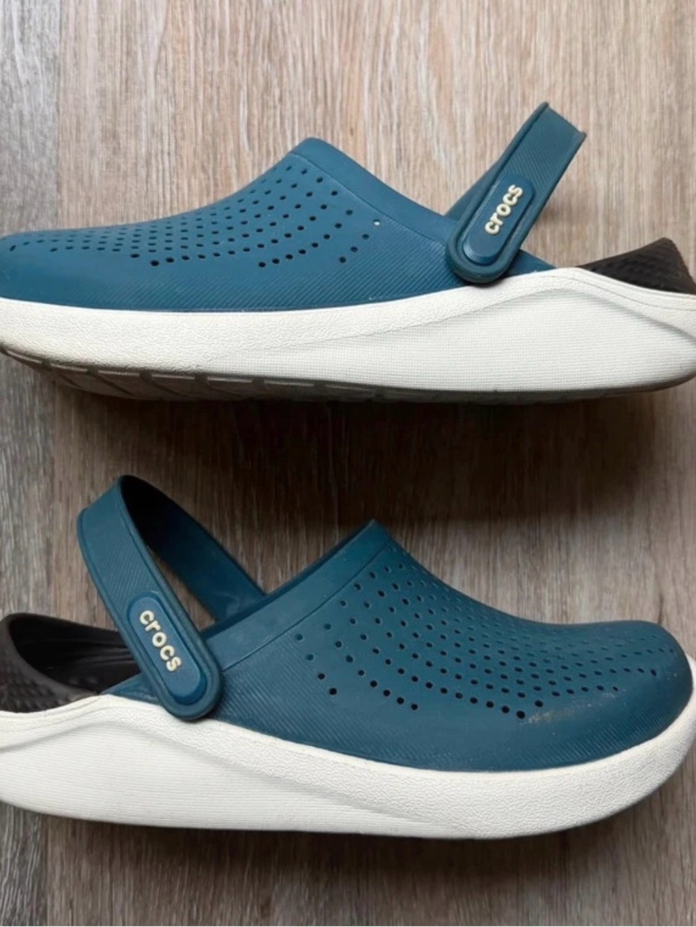 CROCS Teal Slip-On Clog with White Sole